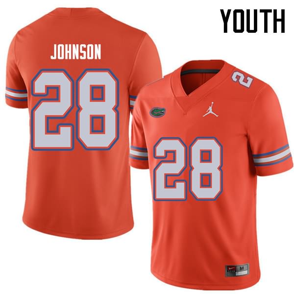 Youth NCAA Florida Gators Kylan Johnson #28 Stitched Authentic Jordan Brand Orange College Football Jersey NMS1865UK